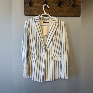 Black Tape Blue and White Striped Blazer size XS